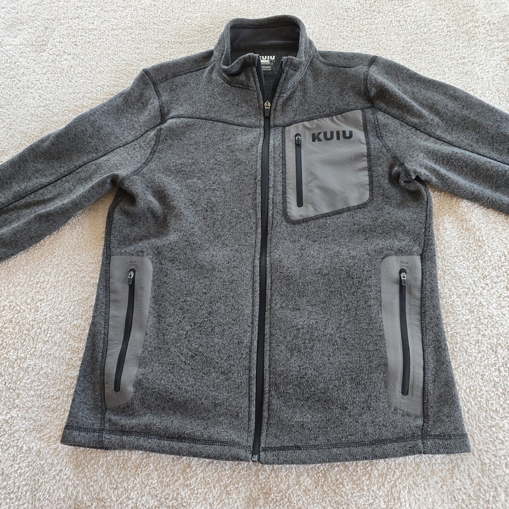 KUIU Men's L Gray Base Camp High Loft Sweater Fleece Full Zip Jacket Hunting - Picture 10 of 13